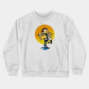 Fun Sun Gaston Playing Animal Crewneck Sweatshirt